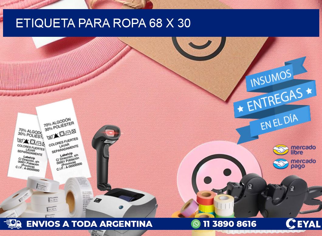 ETIQUETA PARA ROPA 68 x 30