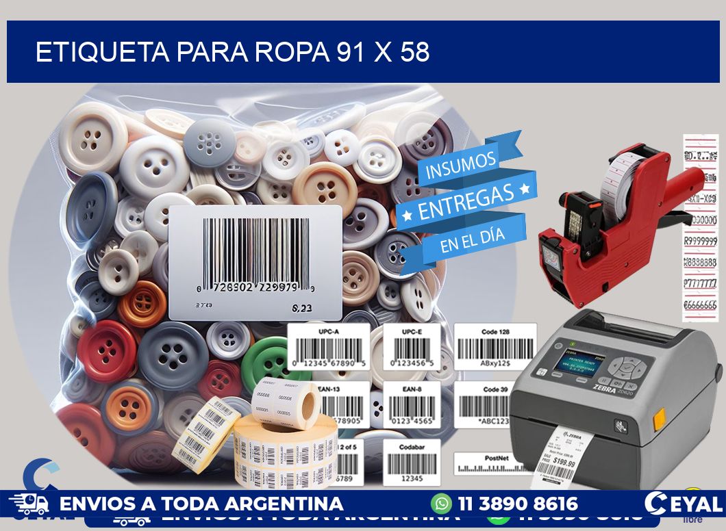 ETIQUETA PARA ROPA 91 x 58
