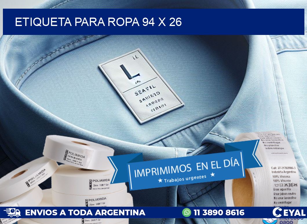 ETIQUETA PARA ROPA 94 x 26