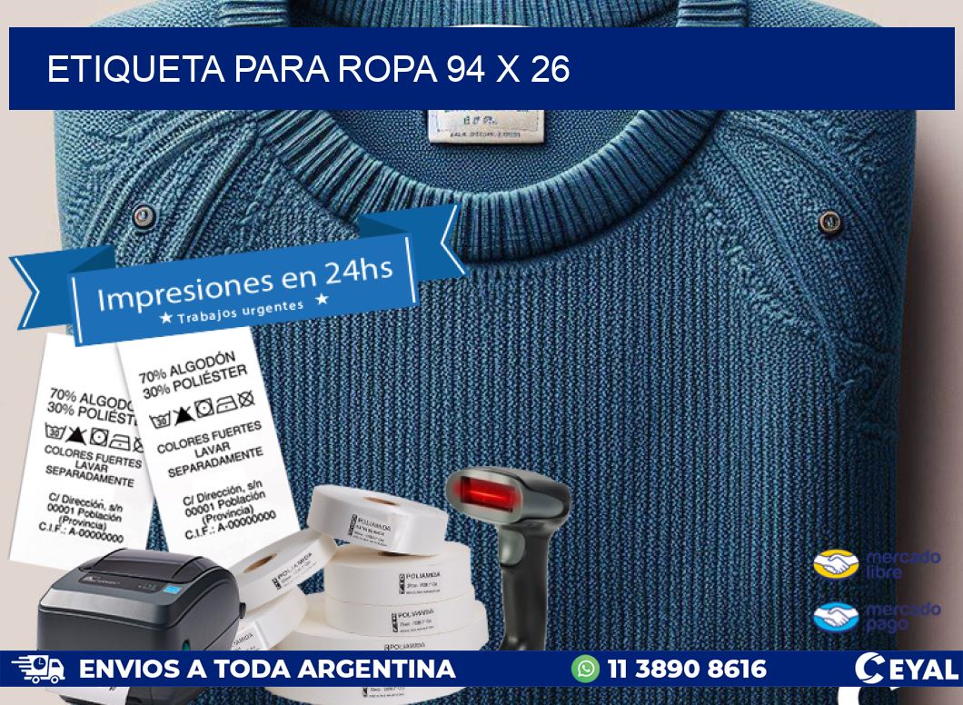 ETIQUETA PARA ROPA 94 x 26