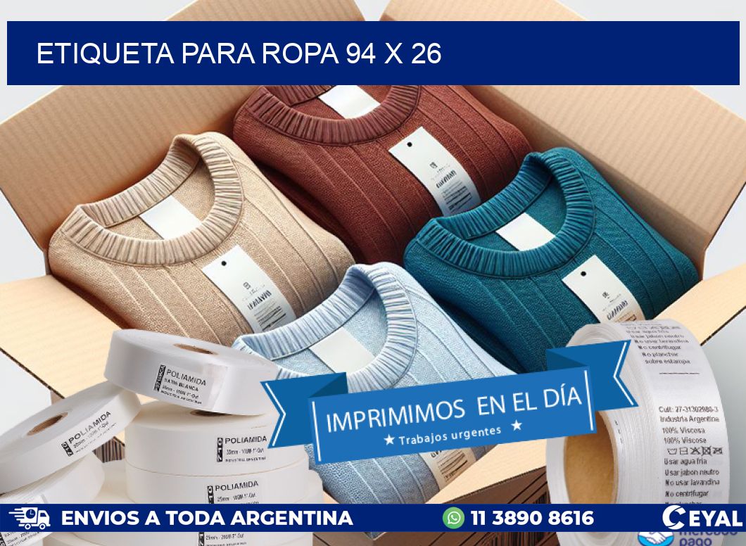 ETIQUETA PARA ROPA 94 x 26