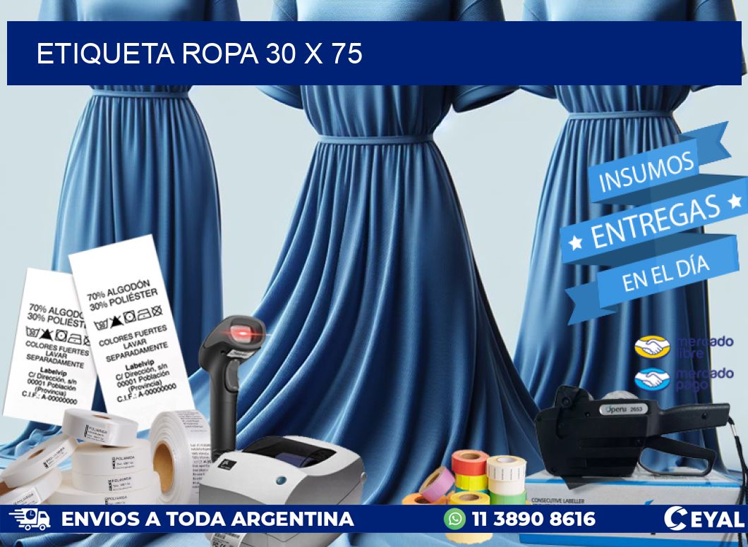 ETIQUETA ROPA 30 x 75
