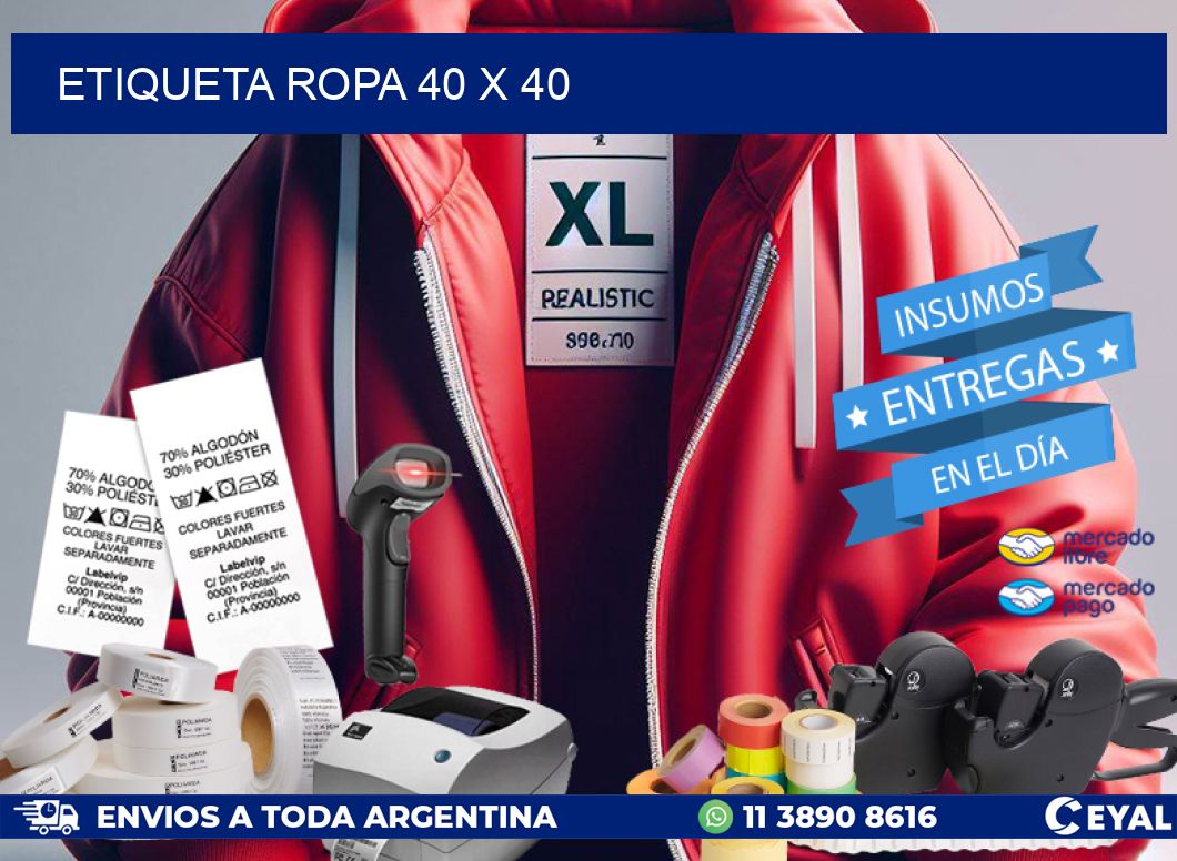 ETIQUETA ROPA 40 x 40