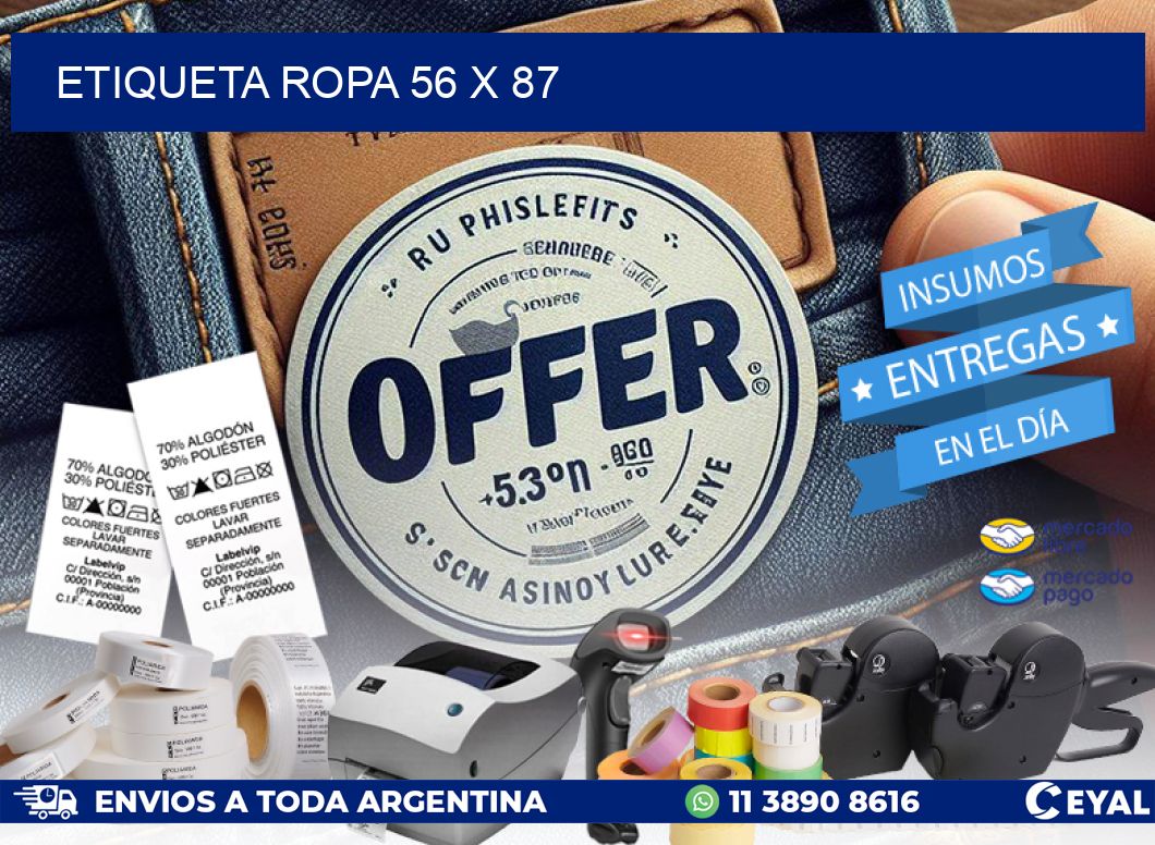 ETIQUETA ROPA 56 x 87