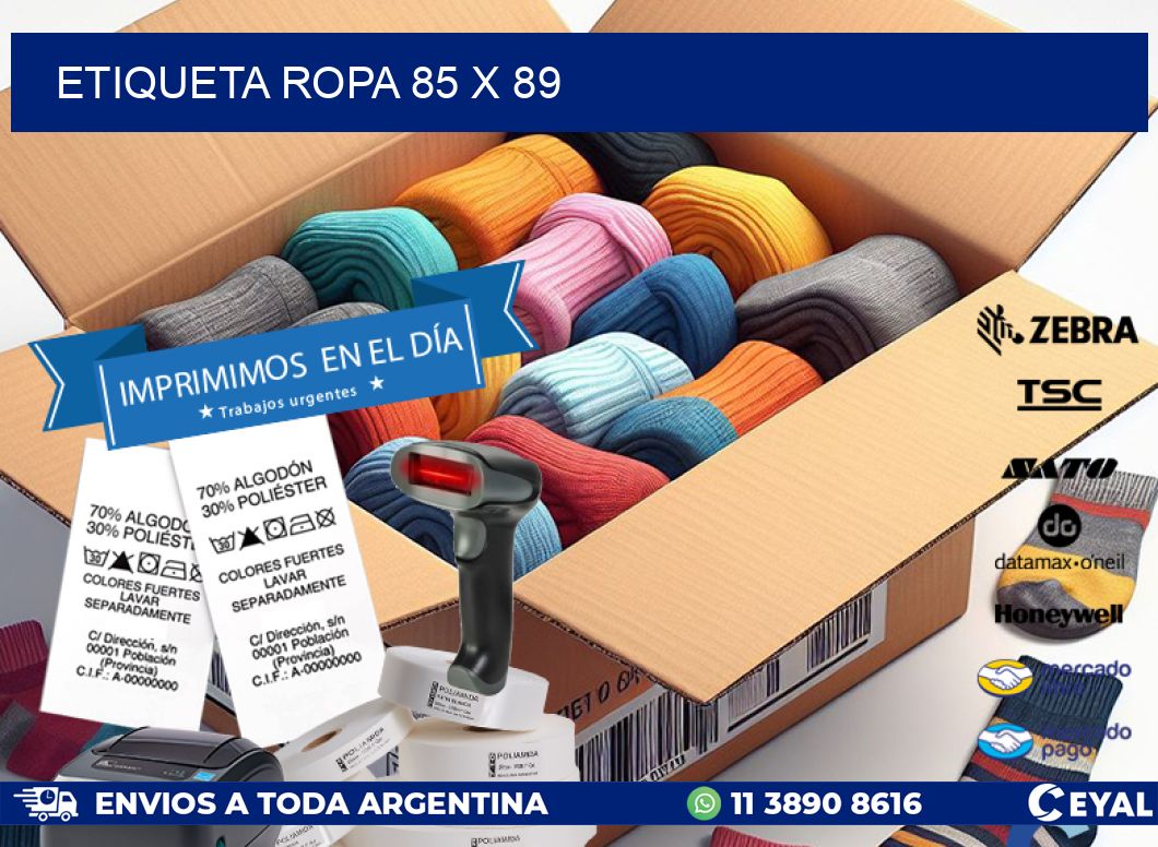 ETIQUETA ROPA 85 x 89