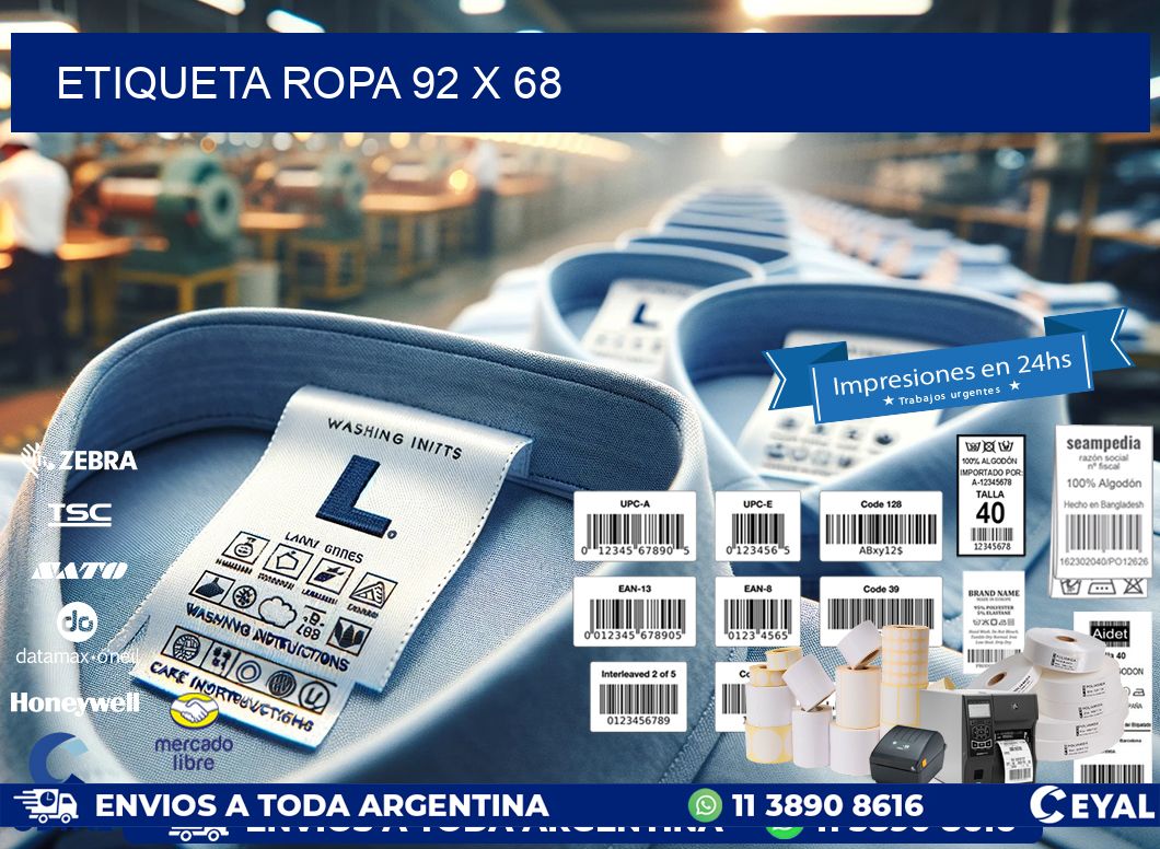 ETIQUETA ROPA 92 x 68