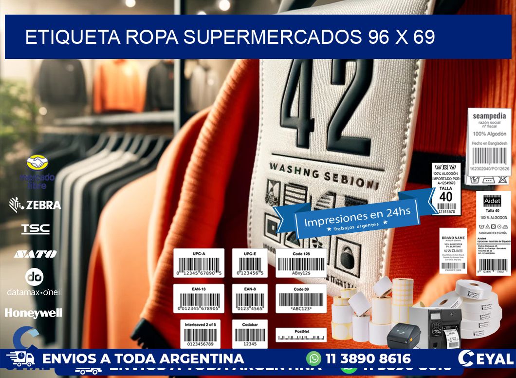ETIQUETA ROPA SUPERMERCADOS 96 x 69