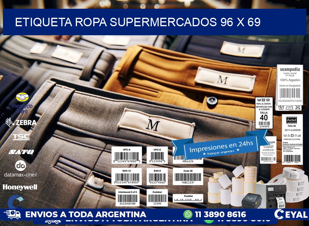 ETIQUETA ROPA SUPERMERCADOS 96 x 69