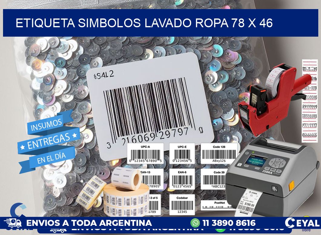 ETIQUETA SIMBOLOS LAVADO ROPA 78 x 46