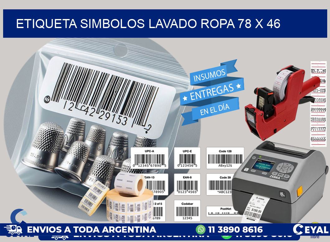 ETIQUETA SIMBOLOS LAVADO ROPA 78 x 46