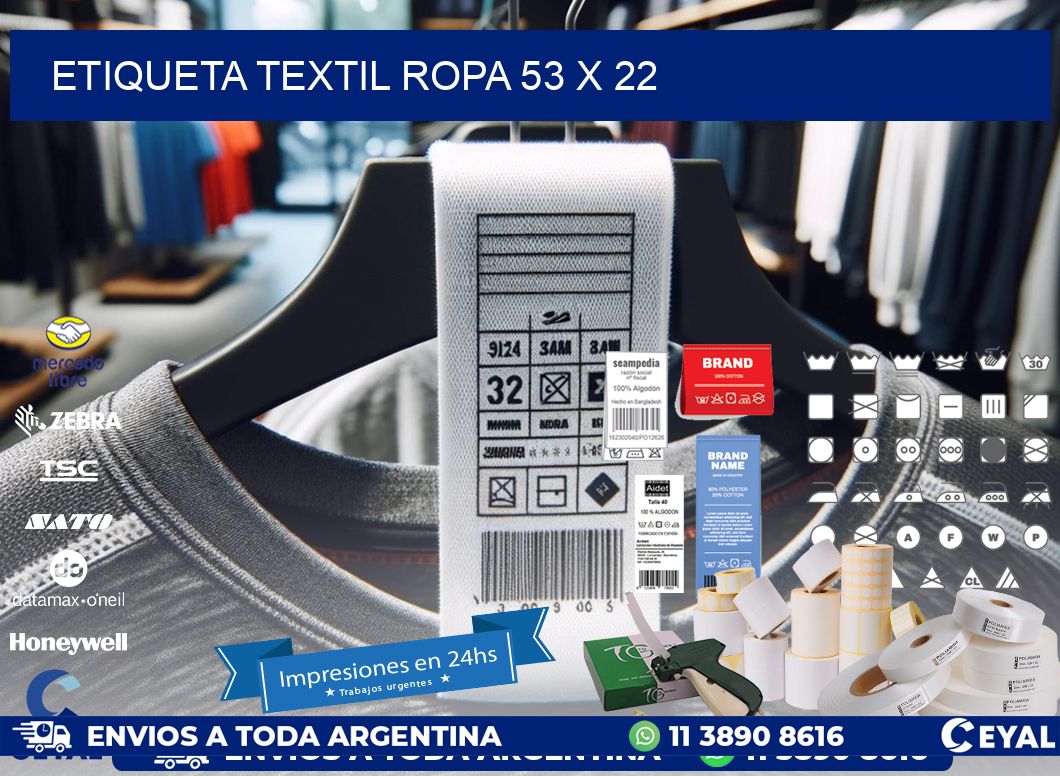 ETIQUETA TEXTIL ROPA 53 x 22