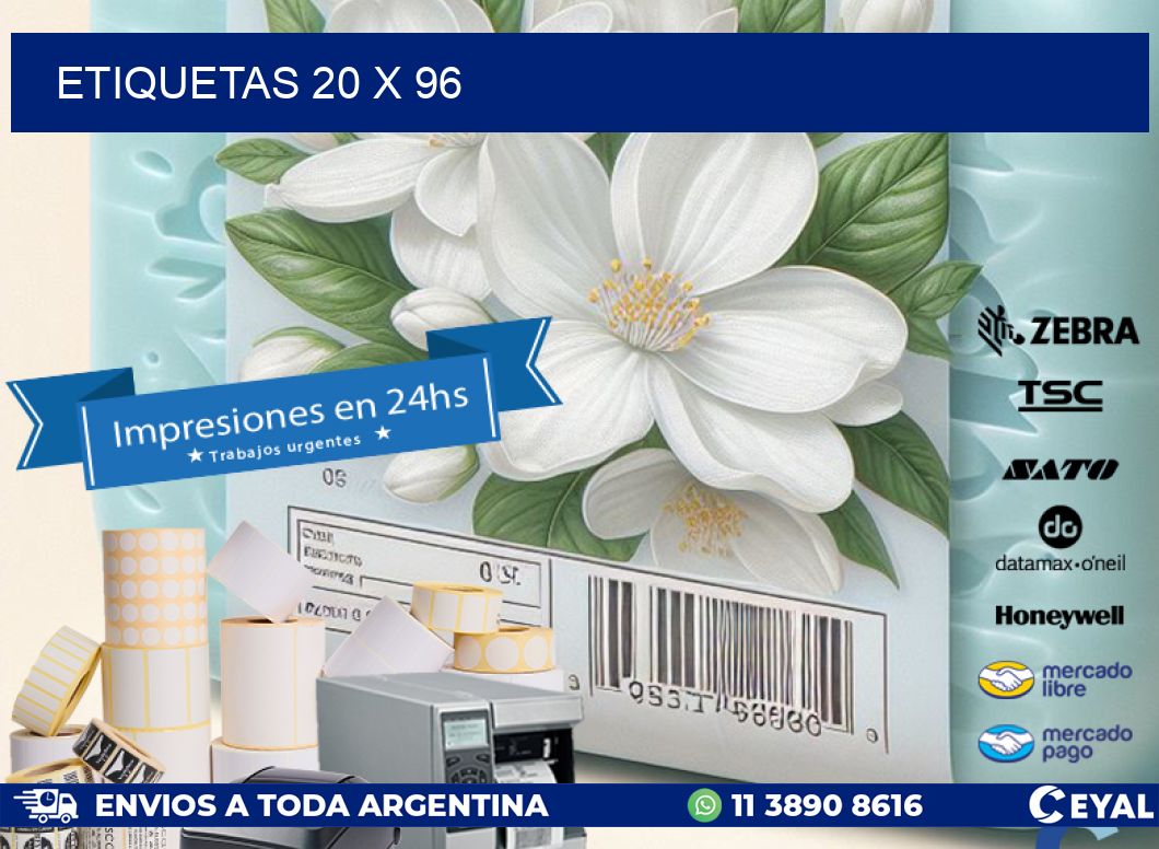 ETIQUETAS 20 x 96