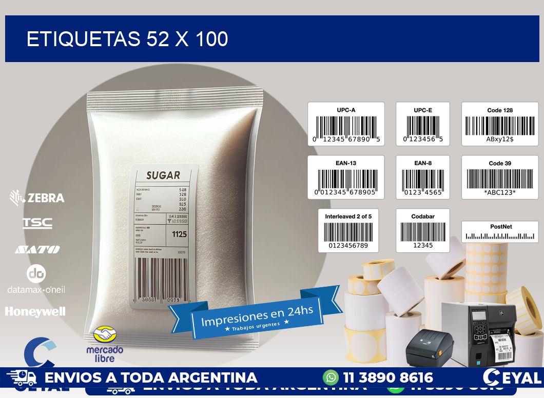 ETIQUETAS 52 x 100