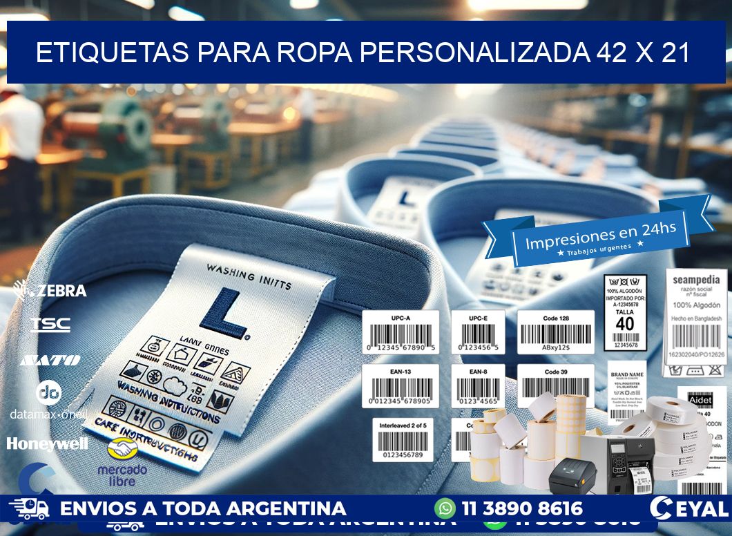 ETIQUETAS PARA ROPA PERSONALIZADA 42 x 21