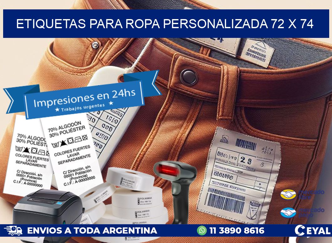 ETIQUETAS PARA ROPA PERSONALIZADA 72 x 74