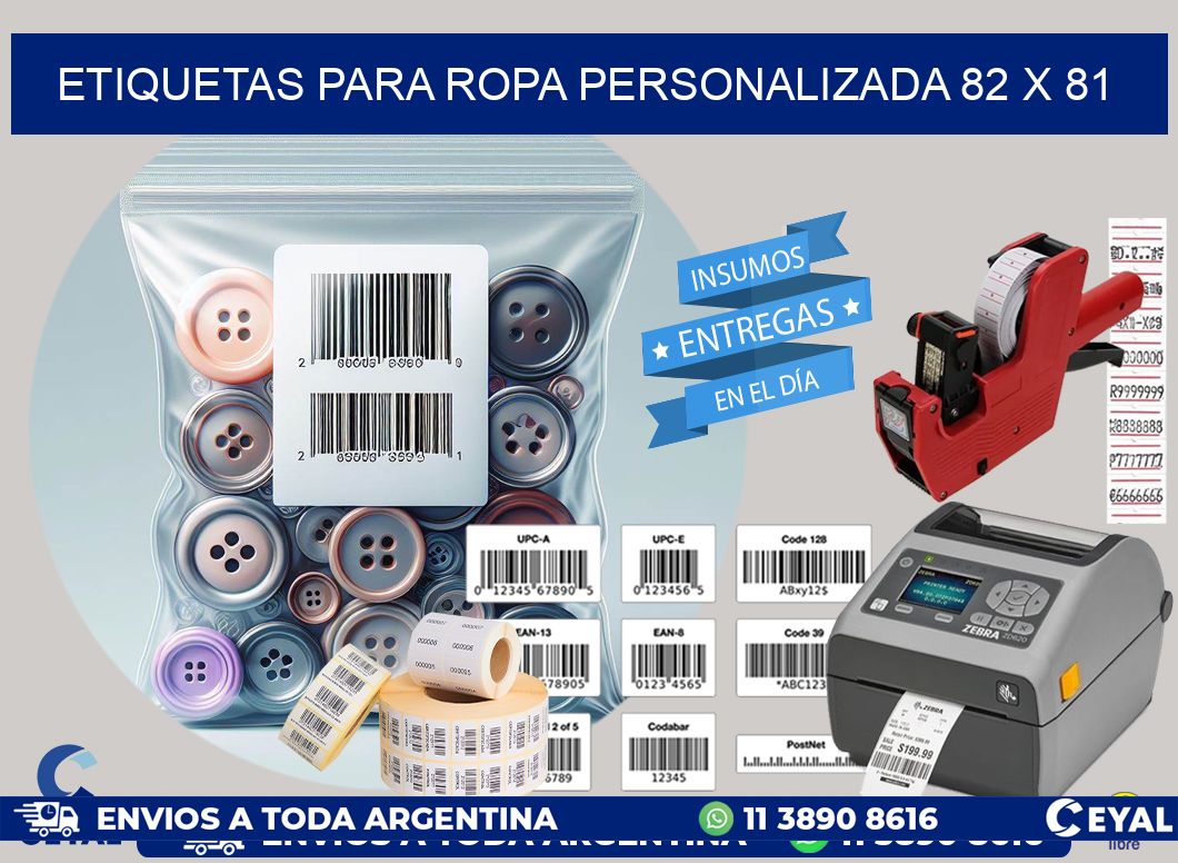 ETIQUETAS PARA ROPA PERSONALIZADA 82 x 81