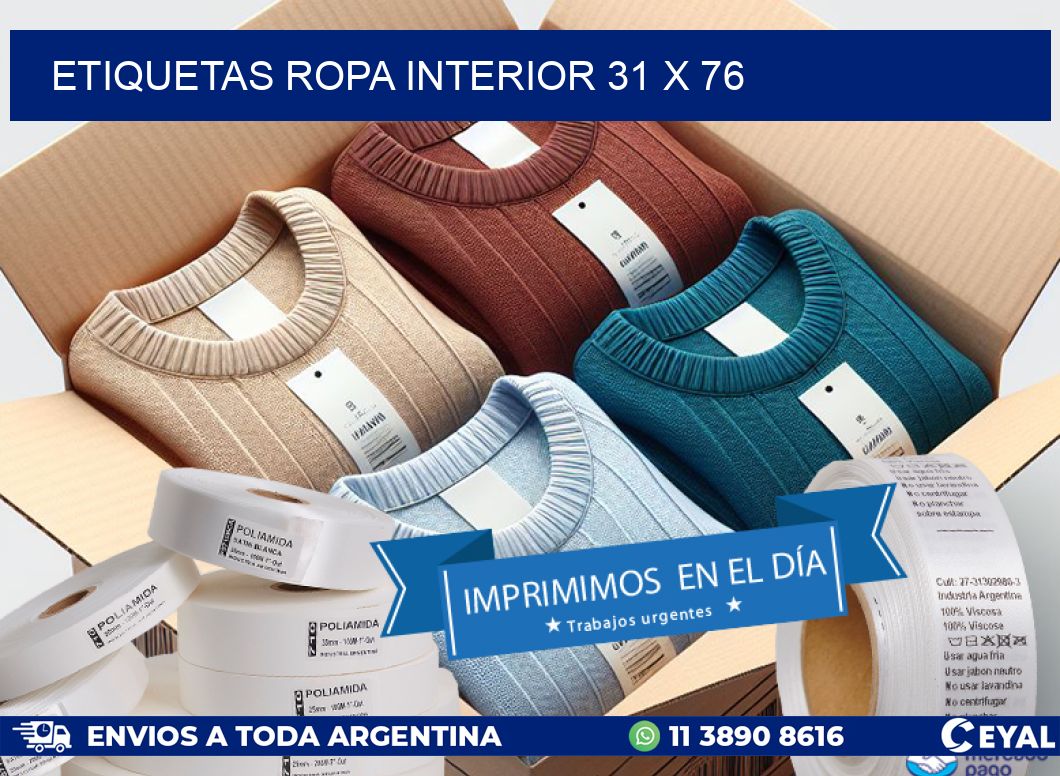 ETIQUETAS ROPA INTERIOR 31 x 76