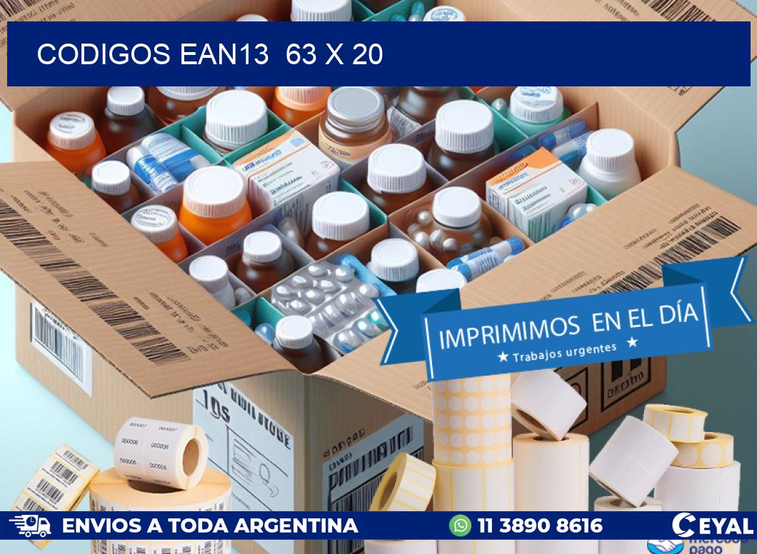 CODIGOS EAN13  63 x 20