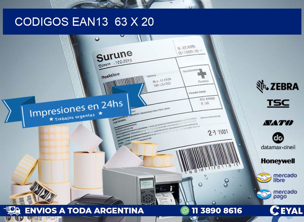 CODIGOS EAN13  63 x 20