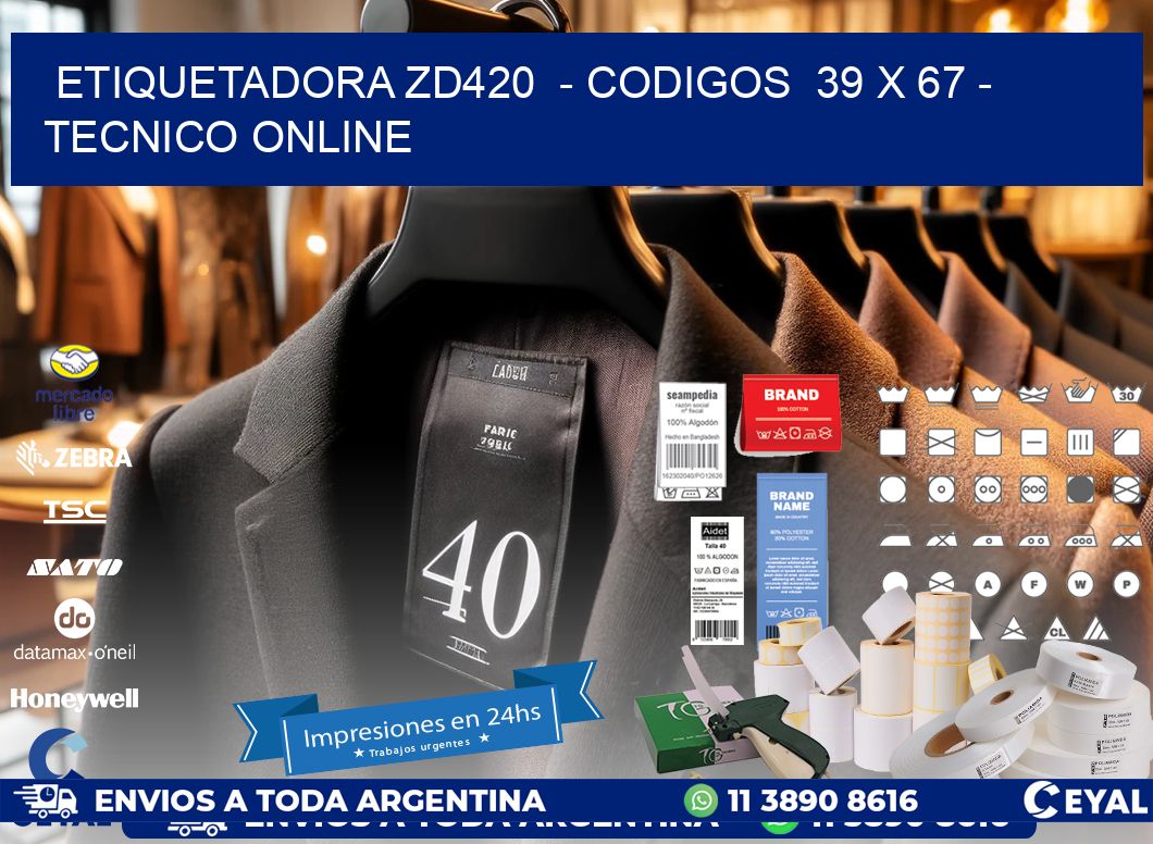 ETIQUETADORA ZD420  - CODIGOS  39 x 67 - TECNICO ONLINE