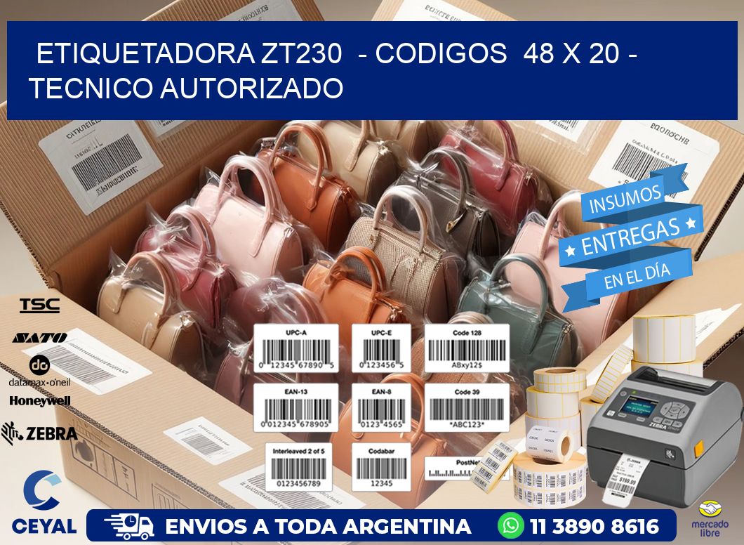 ETIQUETADORA ZT230  - CODIGOS  48 x 20 - TECNICO AUTORIZADO