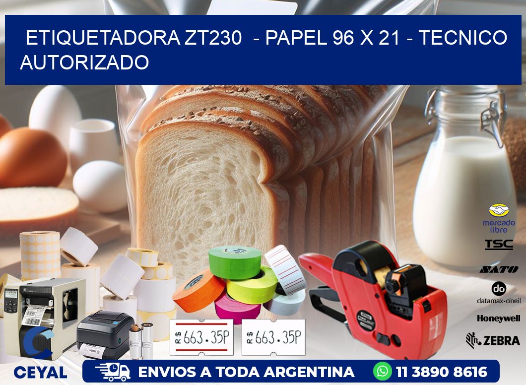 ETIQUETADORA ZT230  - PAPEL 96 x 21 - TECNICO AUTORIZADO