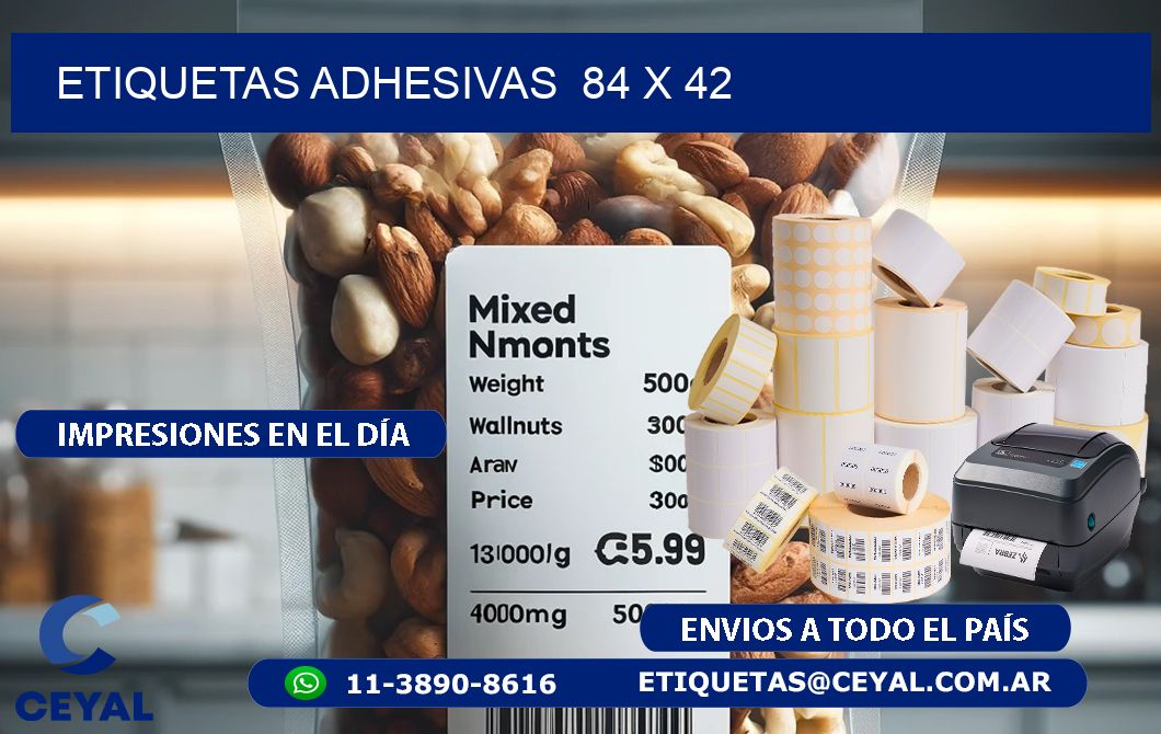 ETIQUETAS ADHESIVAS  84 x 42