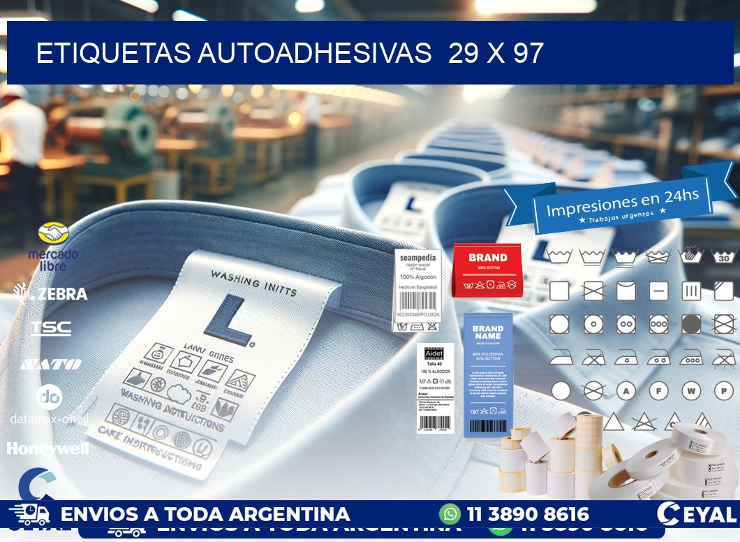ETIQUETAS AUTOADHESIVAS  29 x 97