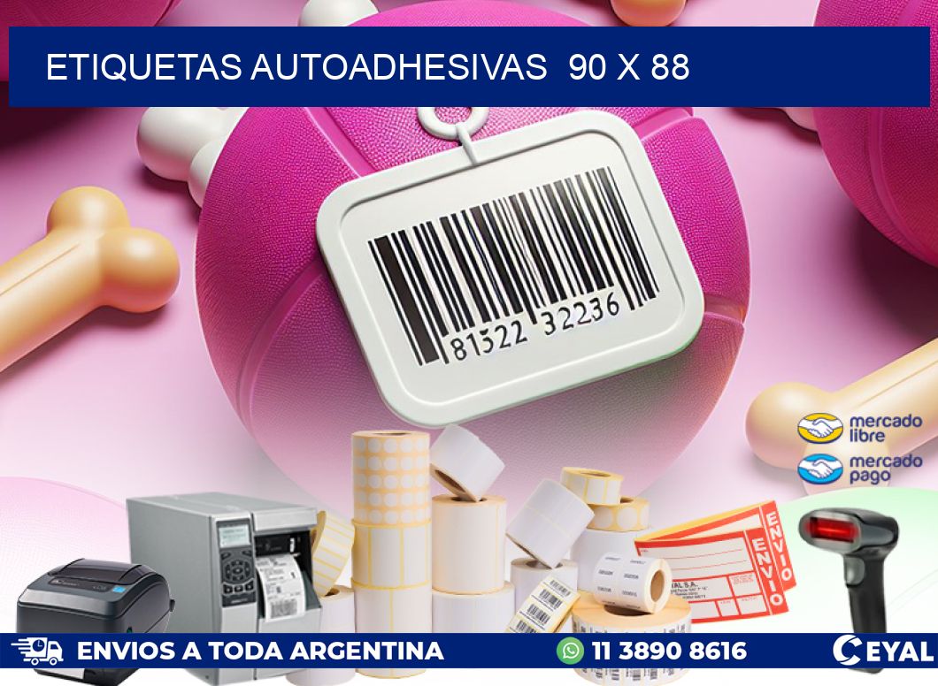 ETIQUETAS AUTOADHESIVAS  90 x 88