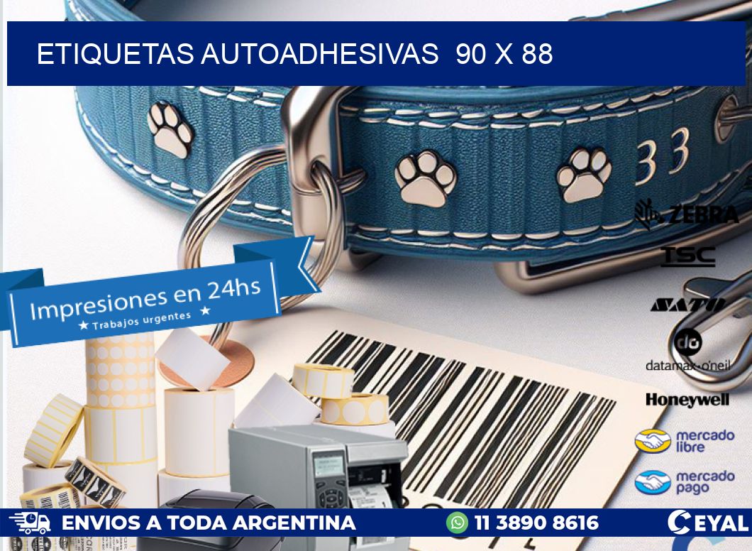 ETIQUETAS AUTOADHESIVAS  90 x 88