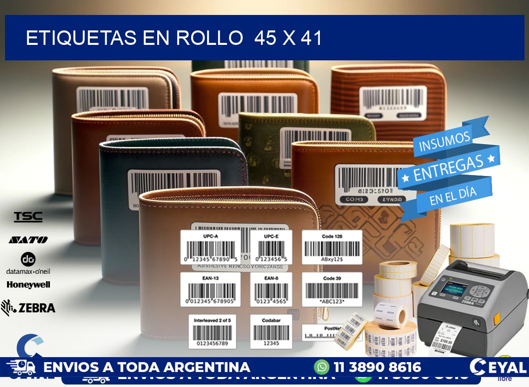ETIQUETAS EN ROLLO  45 x 41