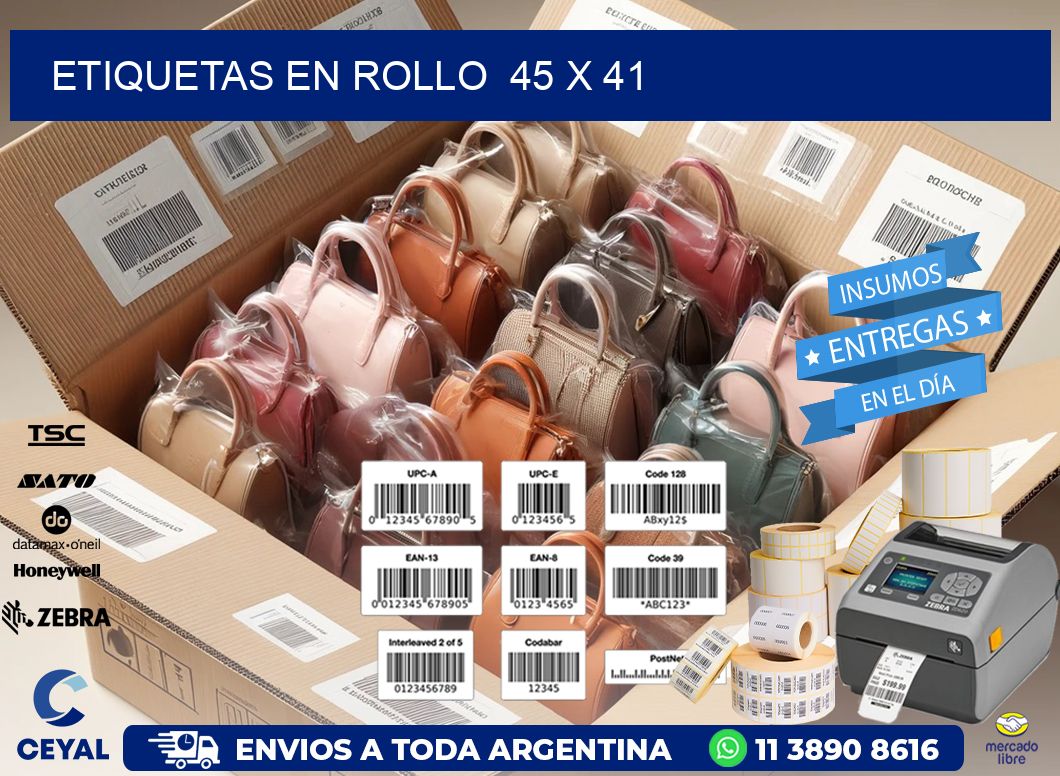 ETIQUETAS EN ROLLO  45 x 41