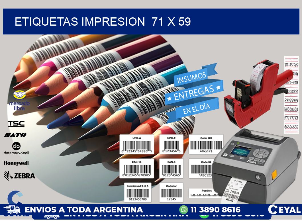 ETIQUETAS IMPRESION  71 x 59