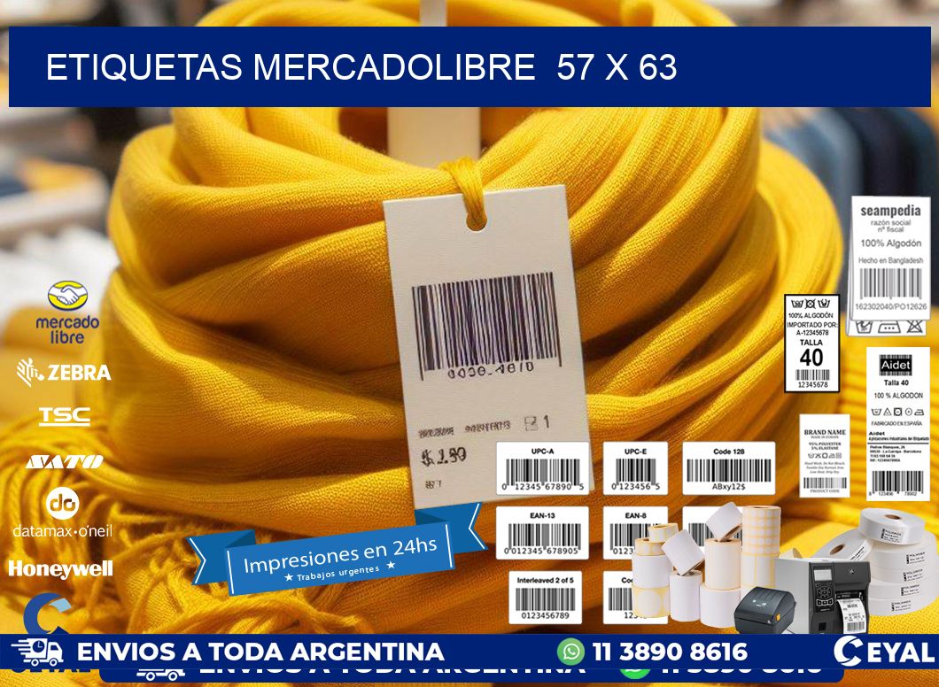 ETIQUETAS MERCADOLIBRE  57 x 63