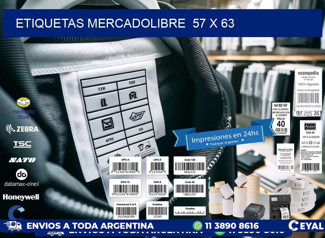 ETIQUETAS MERCADOLIBRE  57 x 63