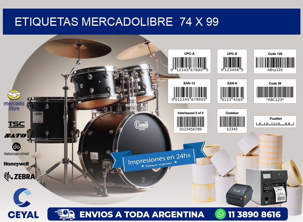 ETIQUETAS MERCADOLIBRE  74 x 99
