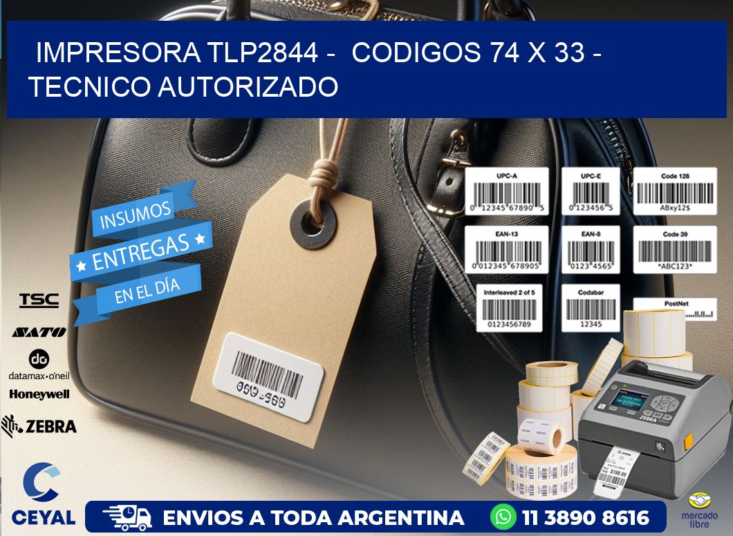 IMPRESORA TLP2844 -  CODIGOS 74 x 33 - TECNICO AUTORIZADO