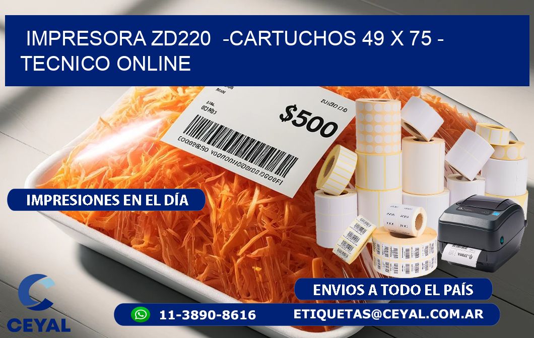 IMPRESORA ZD220  -CARTUCHOS 49 x 75 - TECNICO ONLINE