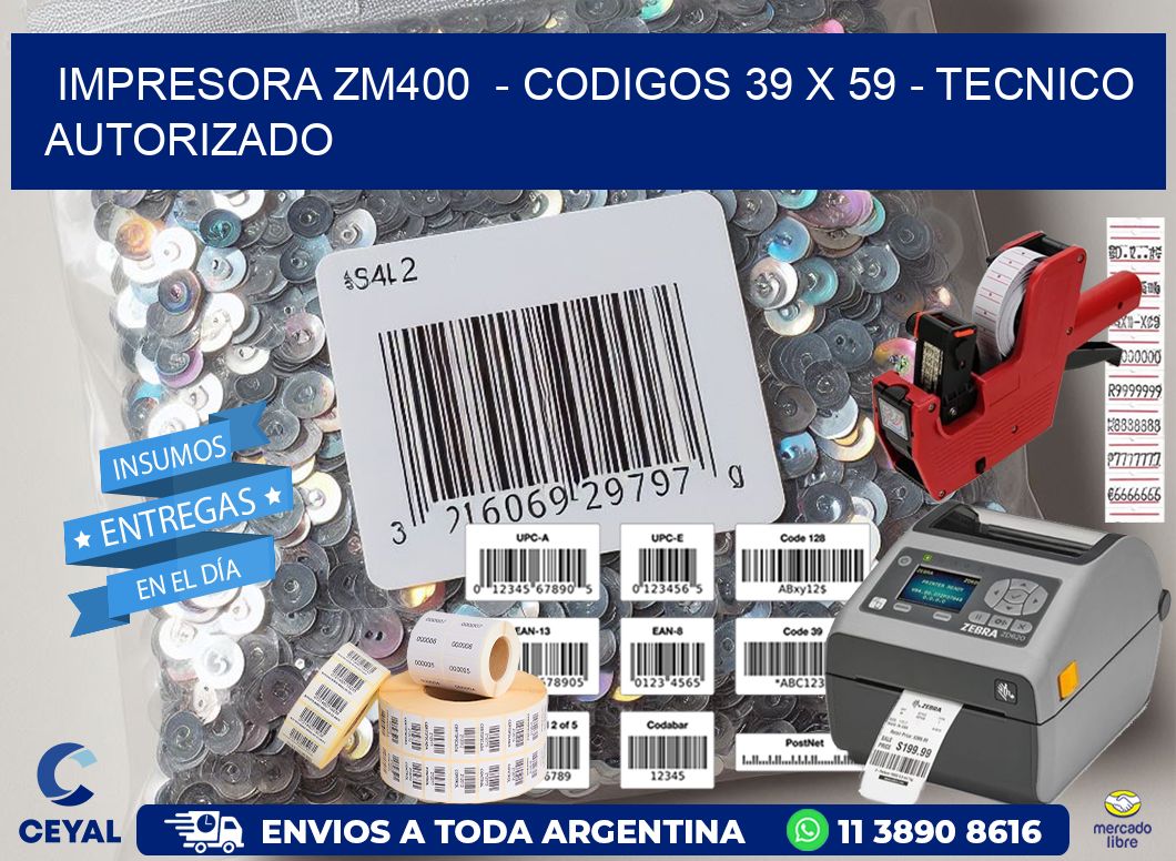 IMPRESORA ZM400  – CODIGOS 39 x 59 – TECNICO AUTORIZADO