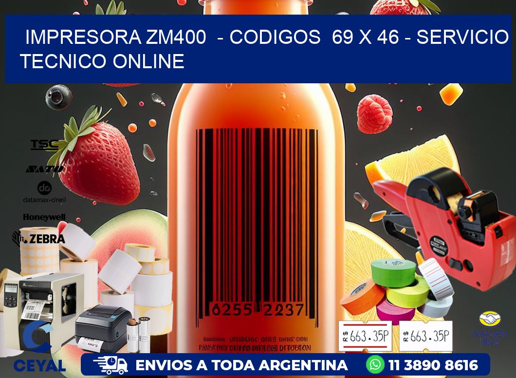 IMPRESORA ZM400  - CODIGOS  69 x 46 - SERVICIO TECNICO ONLINE