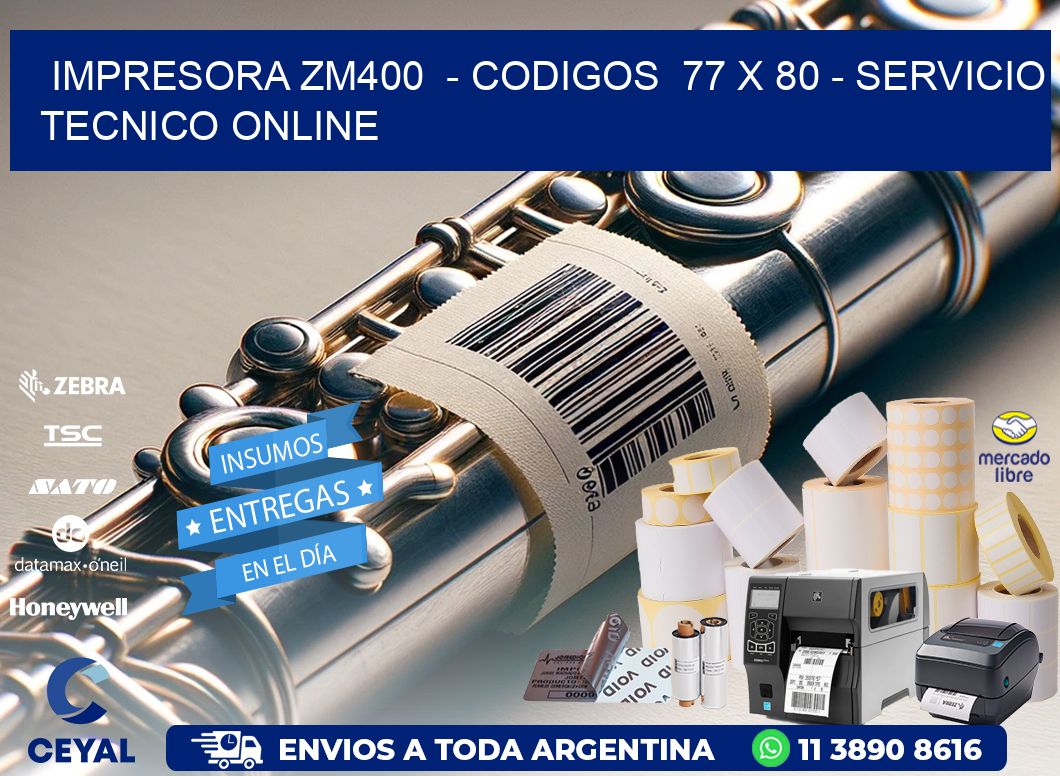 IMPRESORA ZM400  - CODIGOS  77 x 80 - SERVICIO TECNICO ONLINE