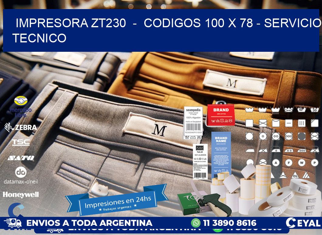 IMPRESORA ZT230  -  CODIGOS 100 x 78 - SERVICIO TECNICO