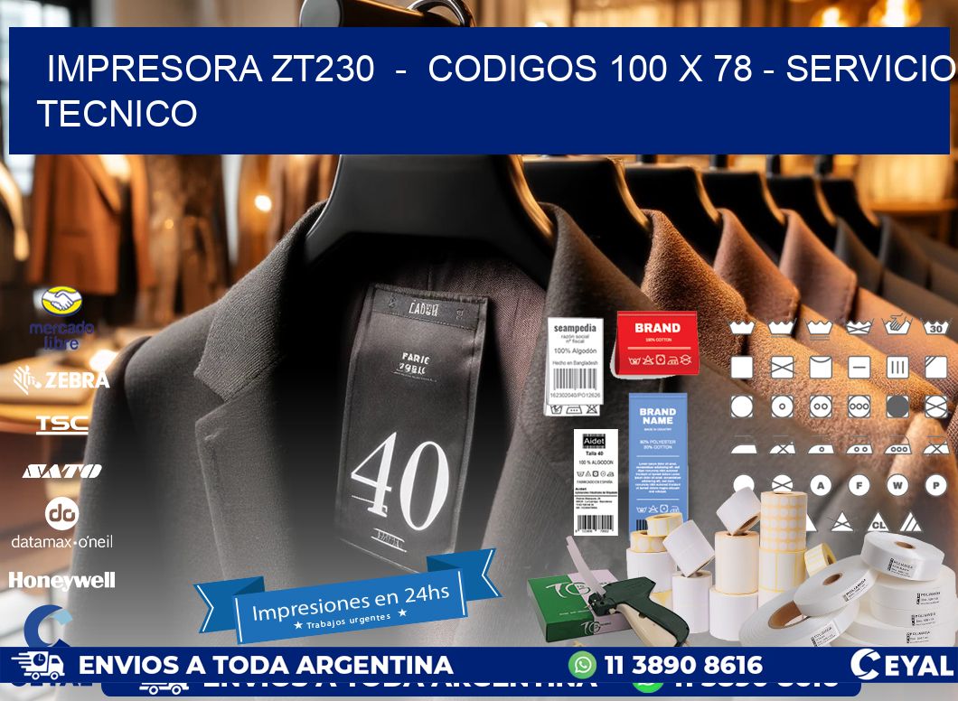 IMPRESORA ZT230  -  CODIGOS 100 x 78 - SERVICIO TECNICO