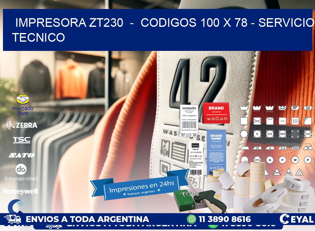 IMPRESORA ZT230  -  CODIGOS 100 x 78 - SERVICIO TECNICO