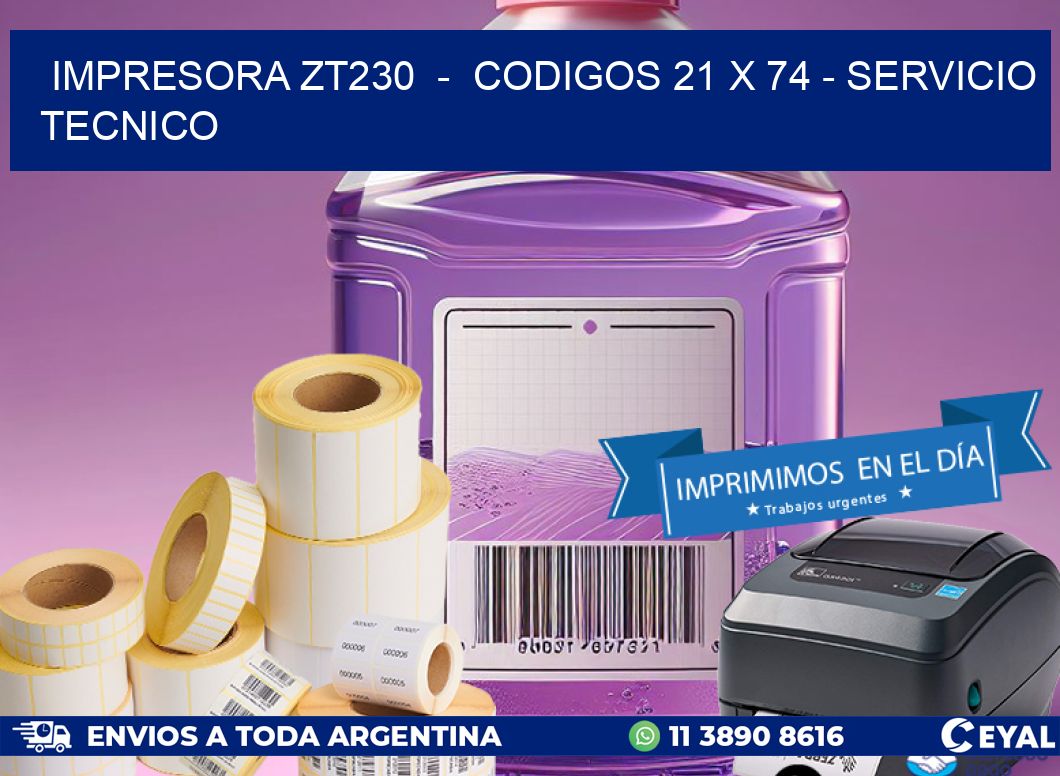 IMPRESORA ZT230  -  CODIGOS 21 x 74 - SERVICIO TECNICO