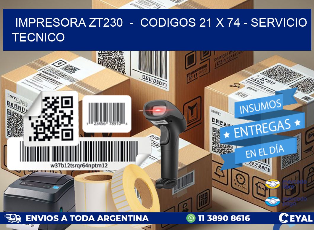 IMPRESORA ZT230  -  CODIGOS 21 x 74 - SERVICIO TECNICO