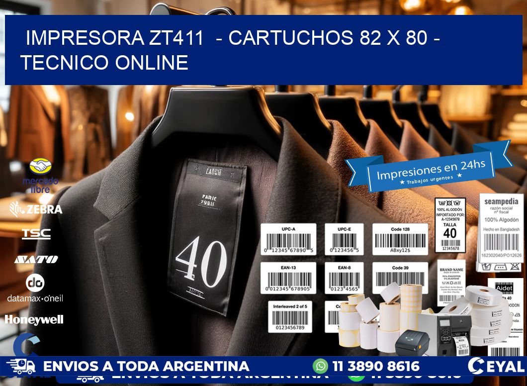 IMPRESORA ZT411  – CARTUCHOS 82 x 80 – TECNICO ONLINE