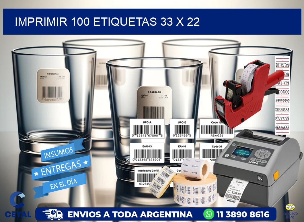 IMPRIMIR 100 ETIQUETAS 33 x 22