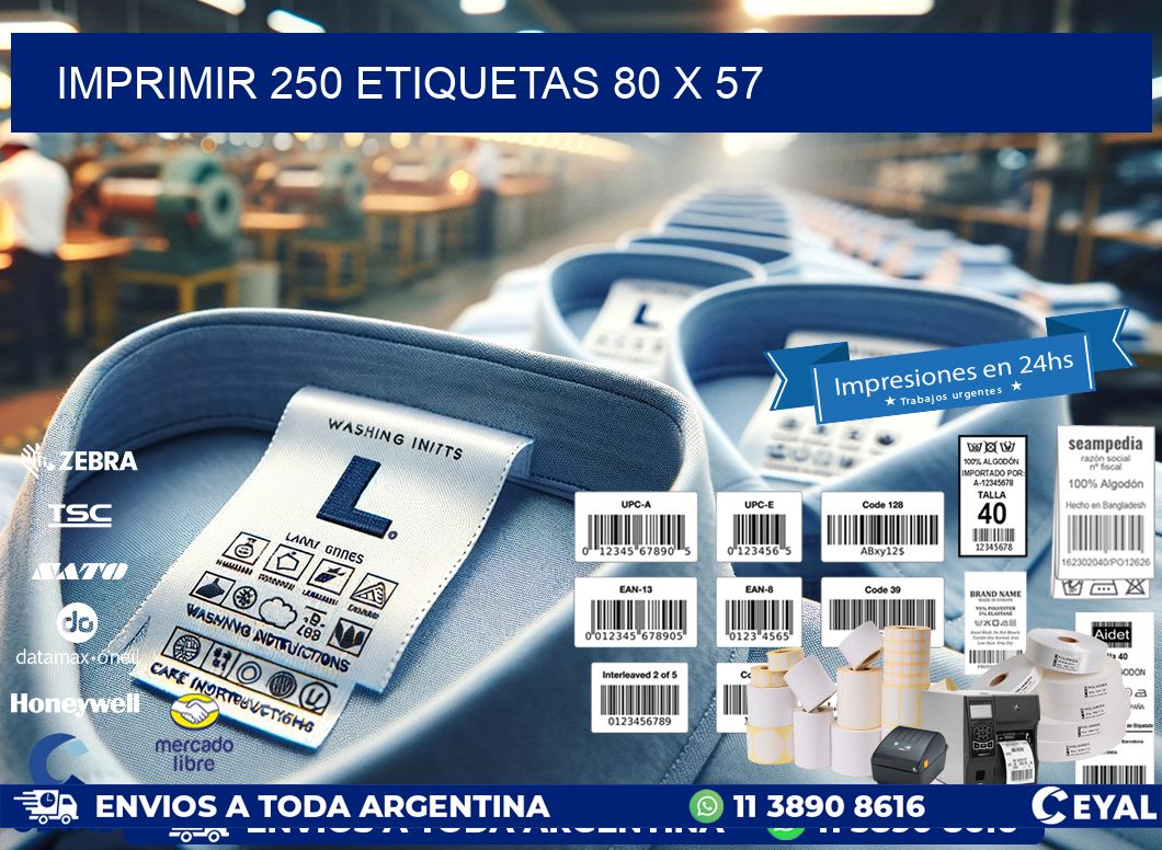IMPRIMIR 250 ETIQUETAS 80 x 57