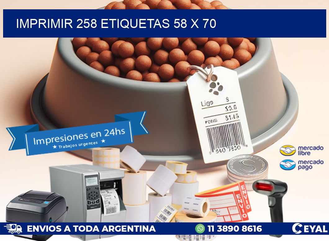 IMPRIMIR 258 ETIQUETAS 58 x 70